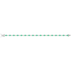 Bracelet argent 925 zirconias vert et blanc 18cm
