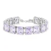 Bracelet argent 925 zirconias violets 19cm