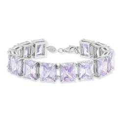 Bracelet argent 925 zirconias violets 19cm