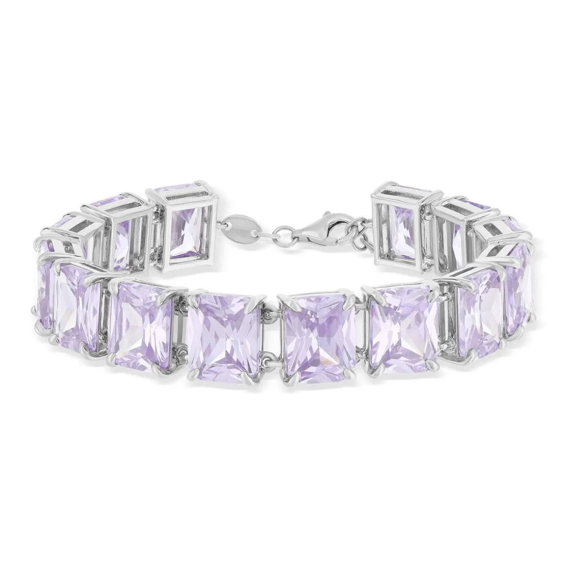 Bracelet argent 925 zirconias violets 19cm
