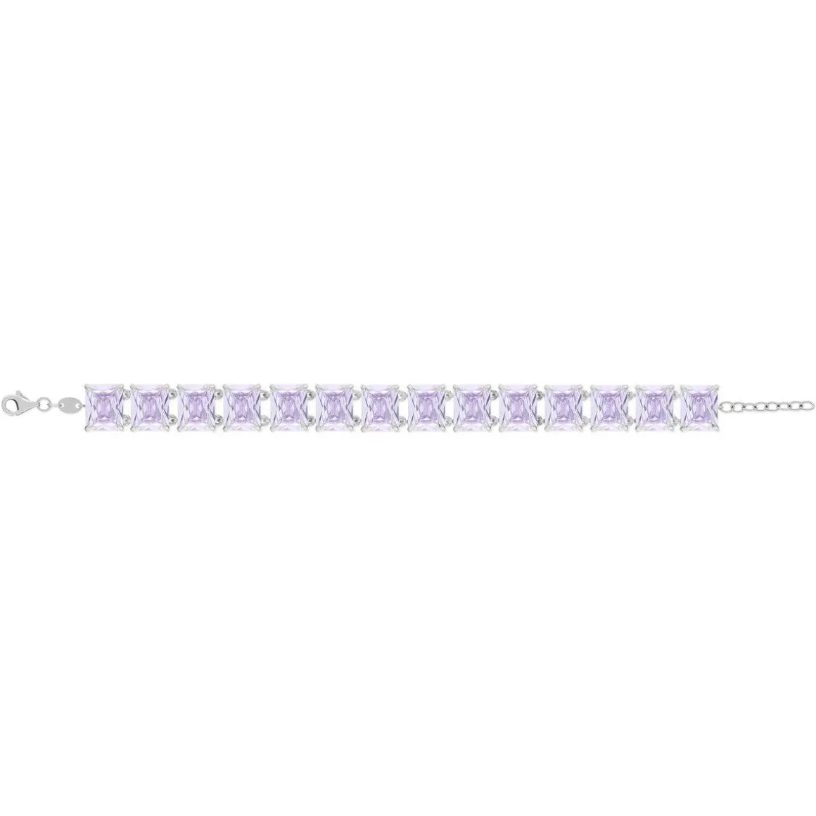 Bracelet argent 925 zirconias violets 19cm