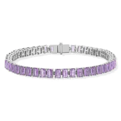 Bracelet argent 925 zirconias violets 18 cm