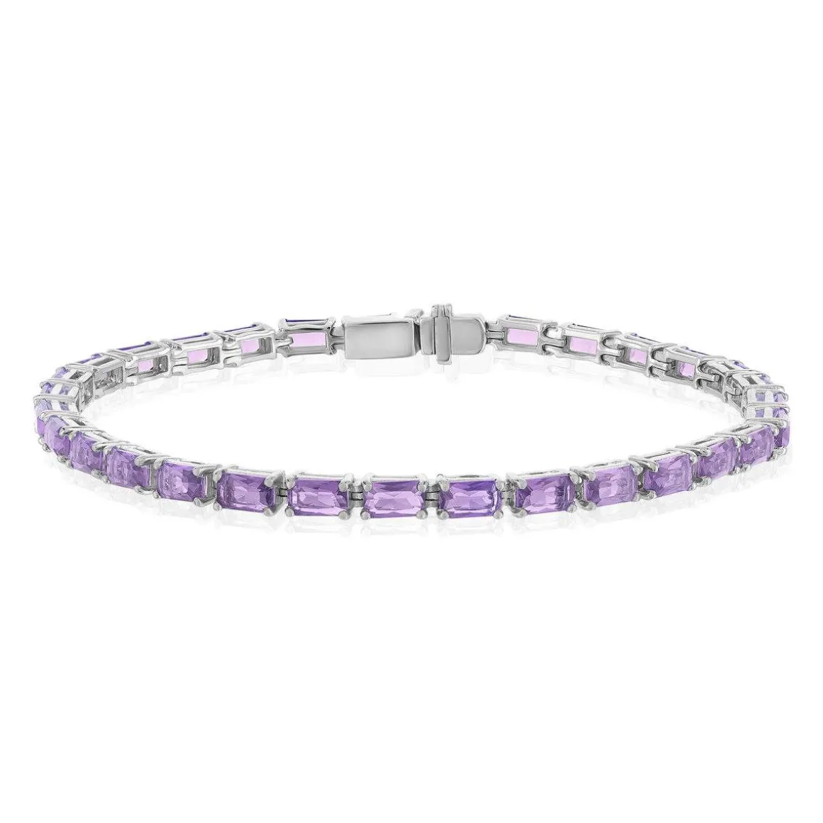 Bracelet argent 925 zirconias violets 18cm