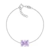 Bracelet argent 925 zirconia violet 18cm