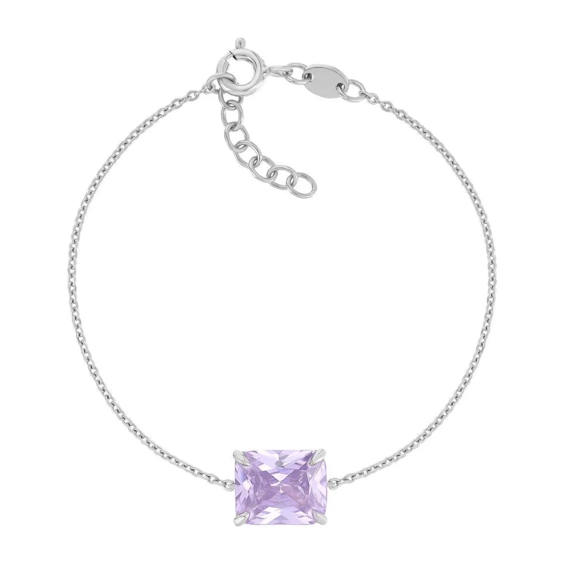 Bracelet argent 925 zirconia violet 18cm