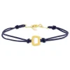 Bracelet boucle or 750 jaune double cordon marine 18cm