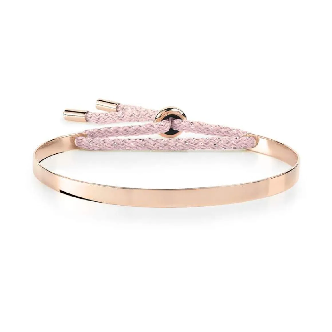 Bracelet demi-jonc plaqué or rose cordon