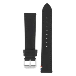 Bracelet de montre cuir noir piqué
