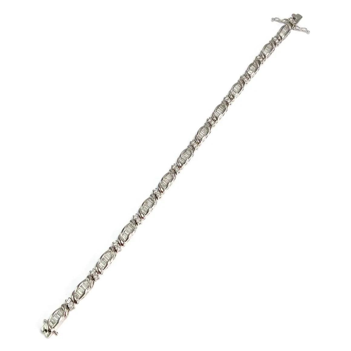 Bracelet d'occasion or 750 blanc diamants
