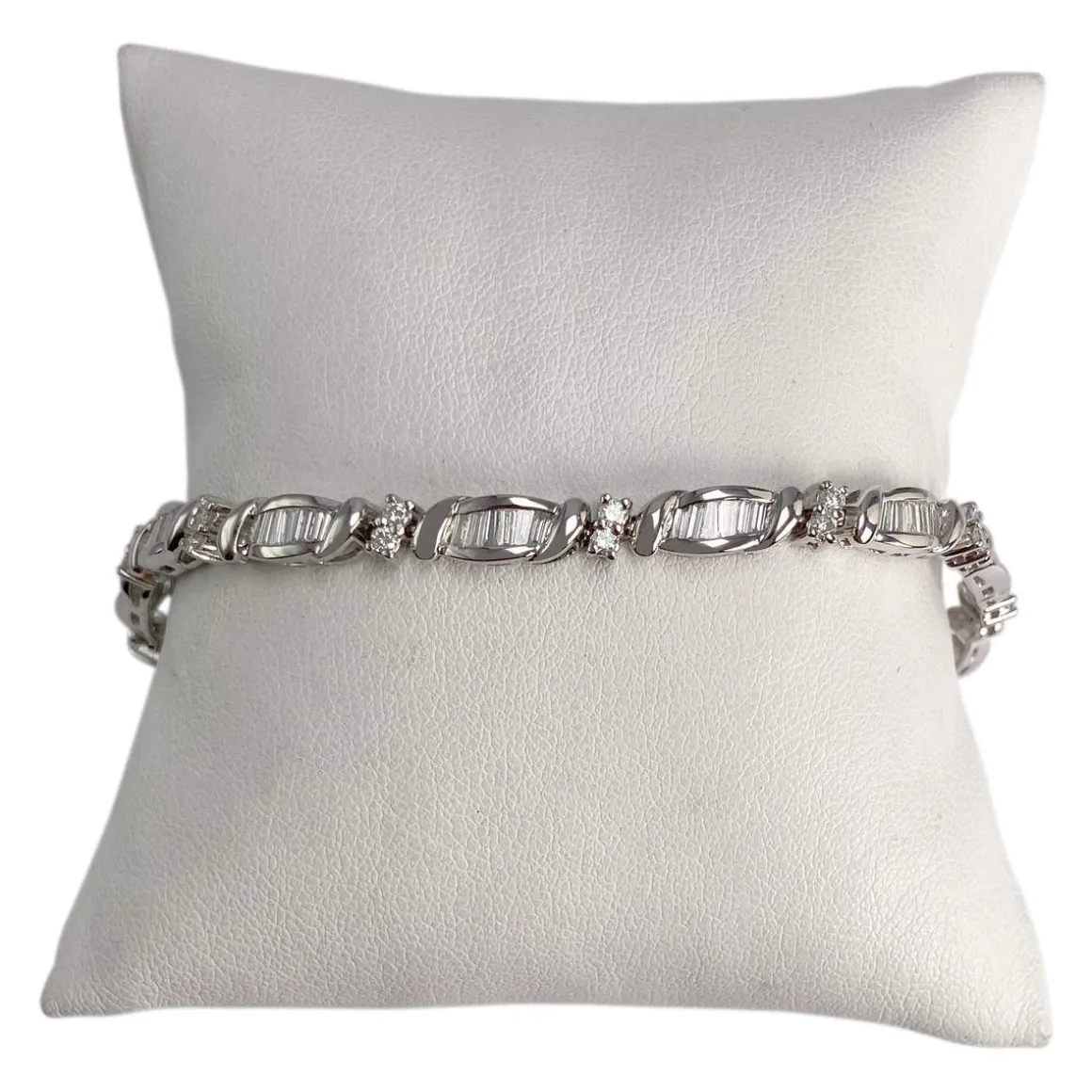 Bracelet d'occasion or 750 blanc diamants