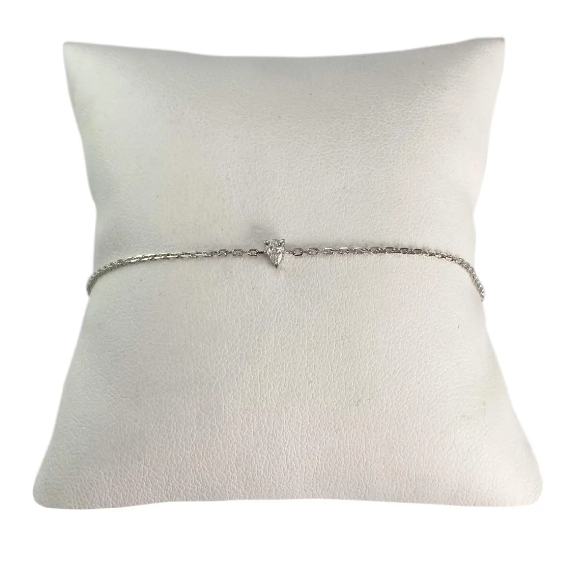 Bracelet d'occasion or 750 blanc maille forçat diamant