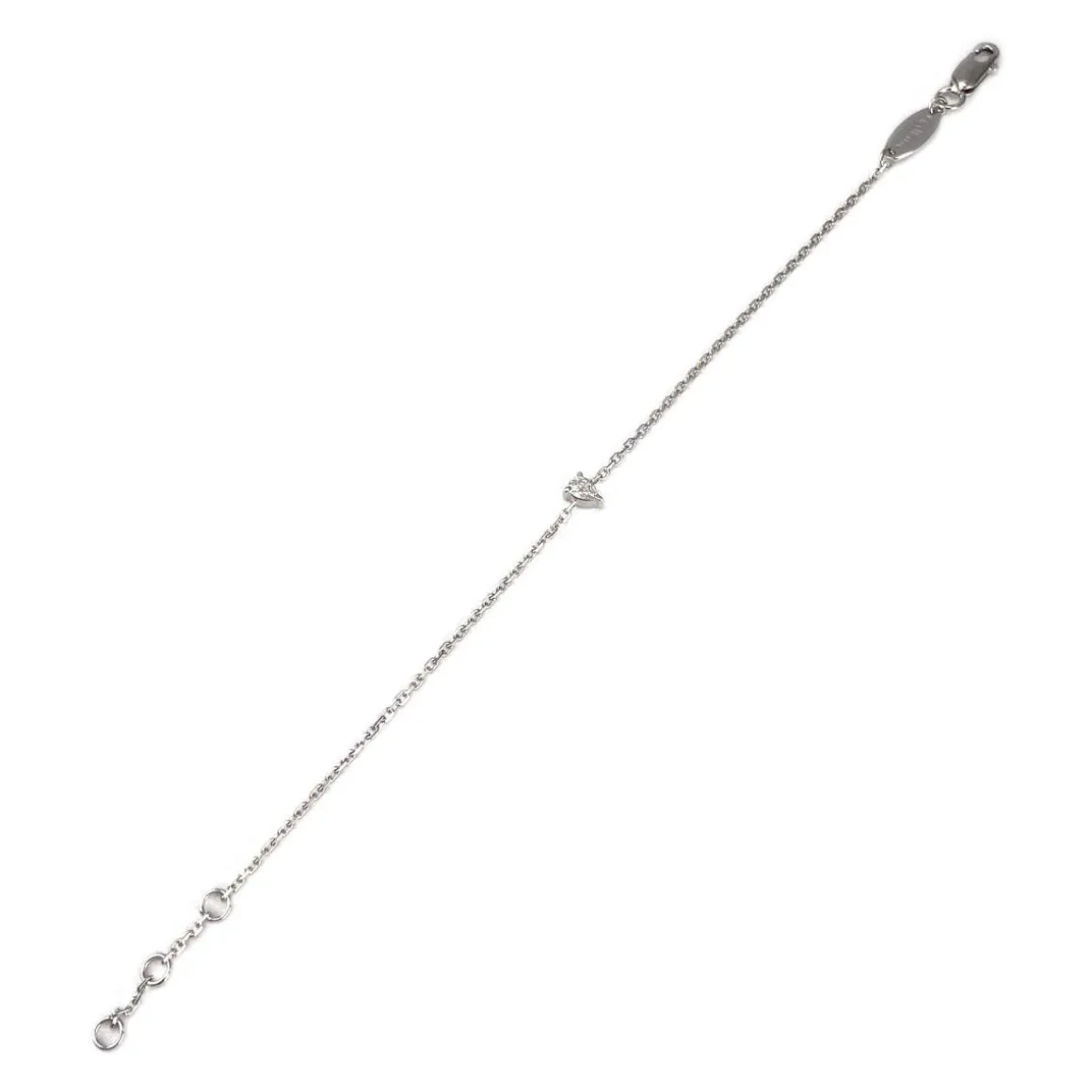 Bracelet d'occasion or 750 blanc maille forçat diamant