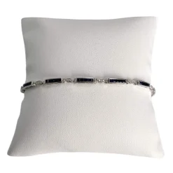 Bracelet d'occasion or blanc 750 saphirs diamants 18 cm