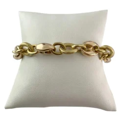 Bracelet d'occasion or 750 jaune et rose maille fantaisie