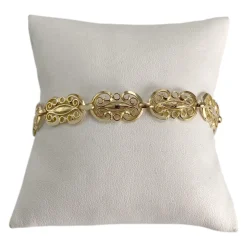 Bracelet d'occasion or 750 jaune filigrannes maille fantaisie, 20cm