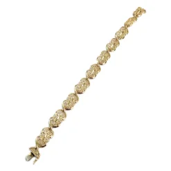 Bracelet d'occasion or 750 jaune filigrannes maille fantaisie, 20cm