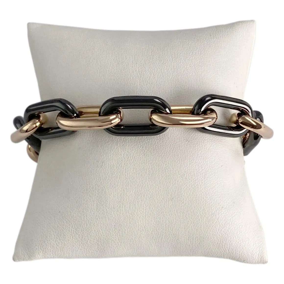 Bracelet d'occasion or 750 jaune maille forçat, céramique