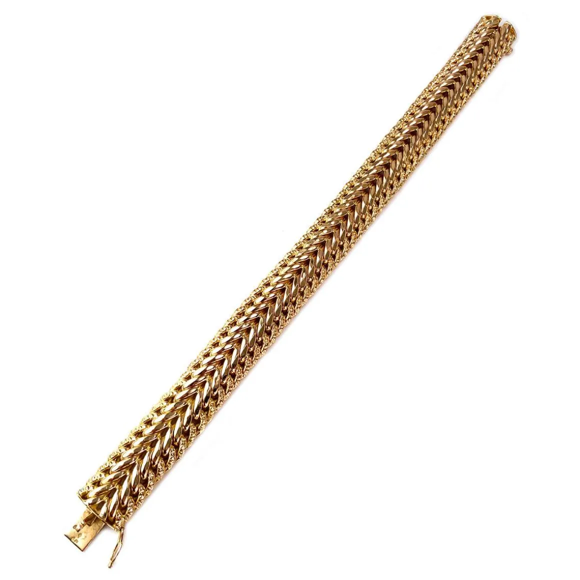 Bracelet d'occasion or 750 jaune maille américaine 22 cm