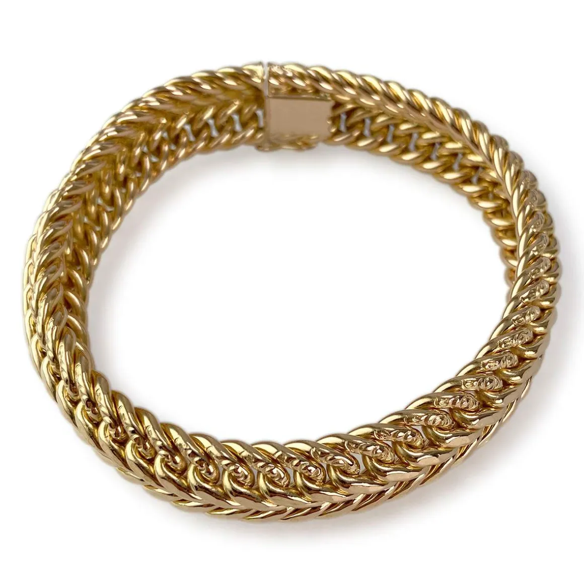 Bracelet d'occasion or 750 jaune maille américaine 22 cm