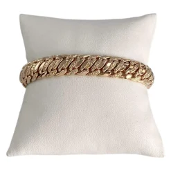 Bracelet d'occasion or 750 jaune maille américaine 18 cm