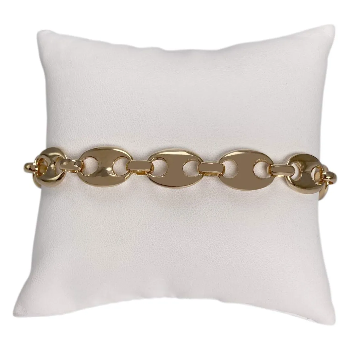Bracelet d'occasion or 750 jaune maille grain de café 23 cm