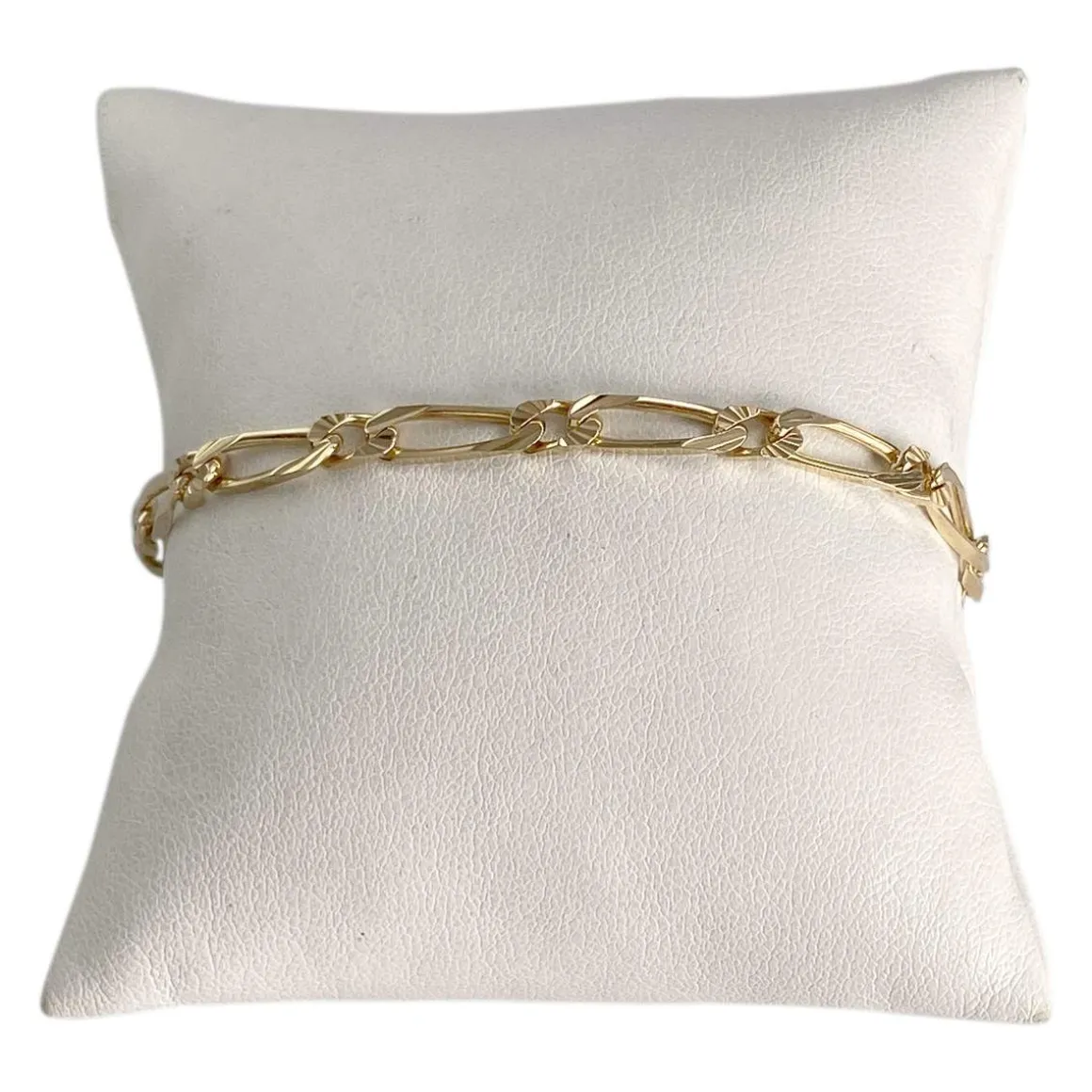 Bracelet d'occasion or 750 jaune maille cheval et alternée