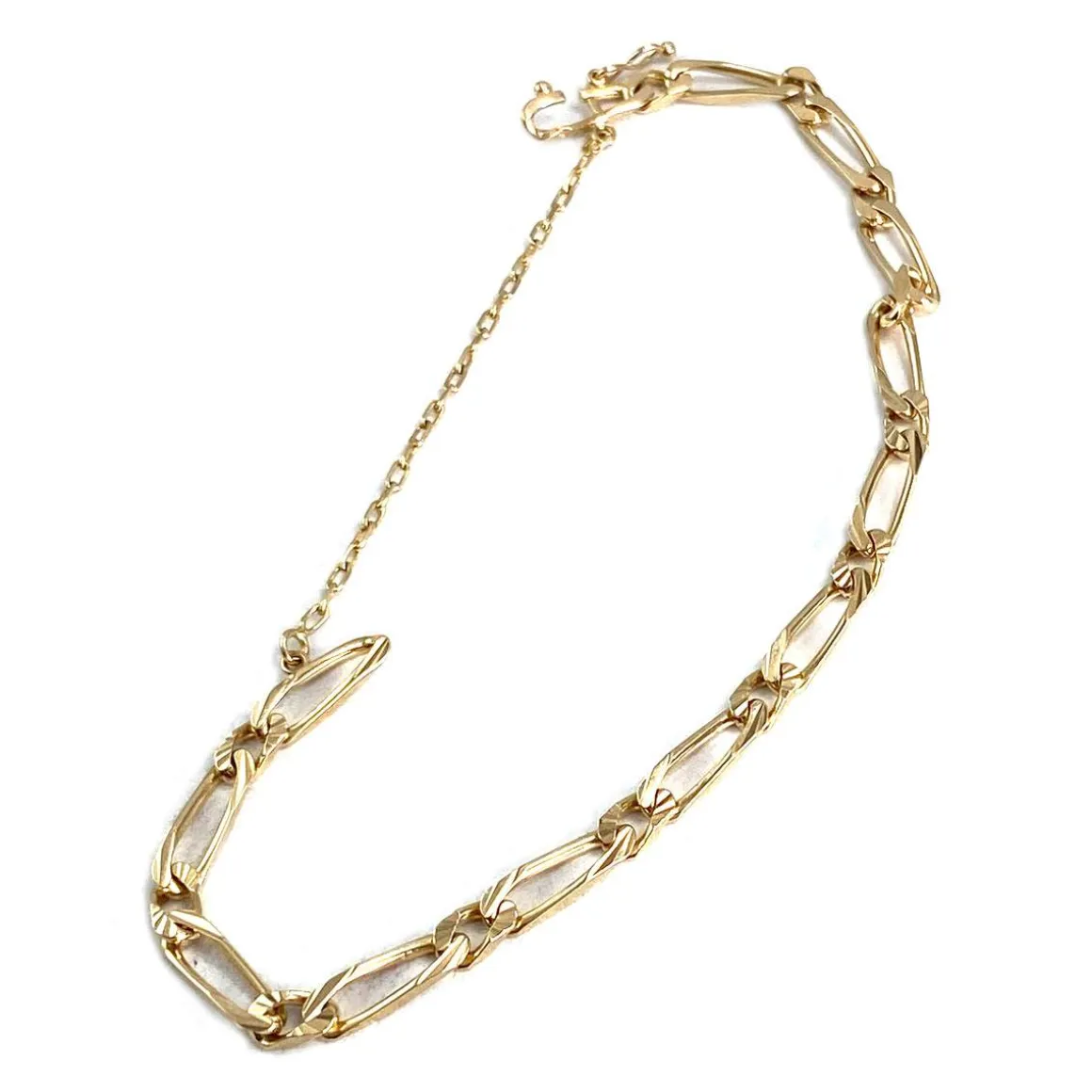 Bracelet d'occasion or 750 jaune maille cheval et alternée
