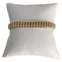 Bracelet d'occasion or 375 jaune maille américaine