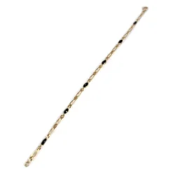 Bracelet d'occasion or 750 jaune maille fantaisie saphir