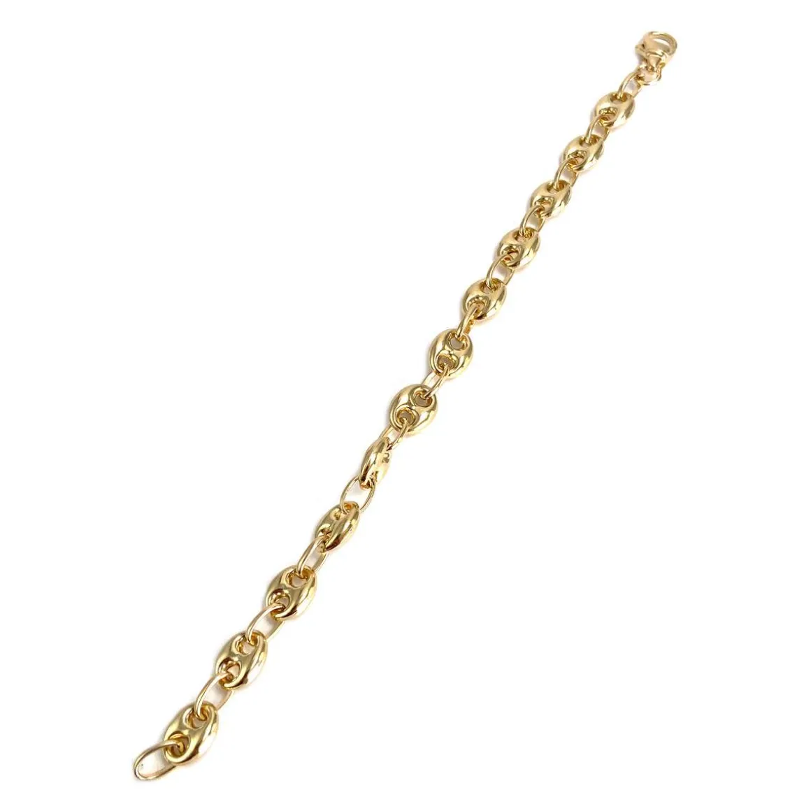 Bracelet d'occasion or 750 jaune maille grain de cafe