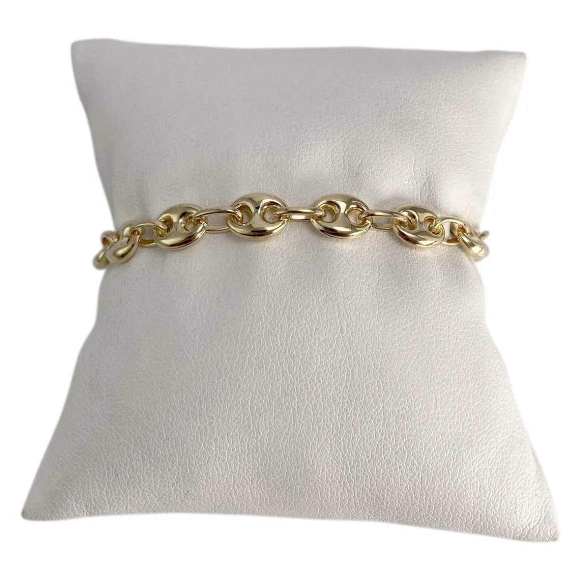Bracelet d'occasion or 750 jaune maille grain de cafe
