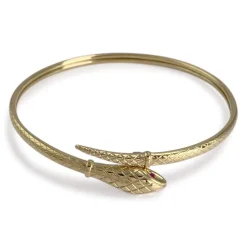 Bracelet d'occasion or 750 jaune serpent rubis
