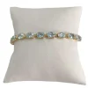 Bracelet d'occasion or 750 jaune topazes bleues traitées 19cm