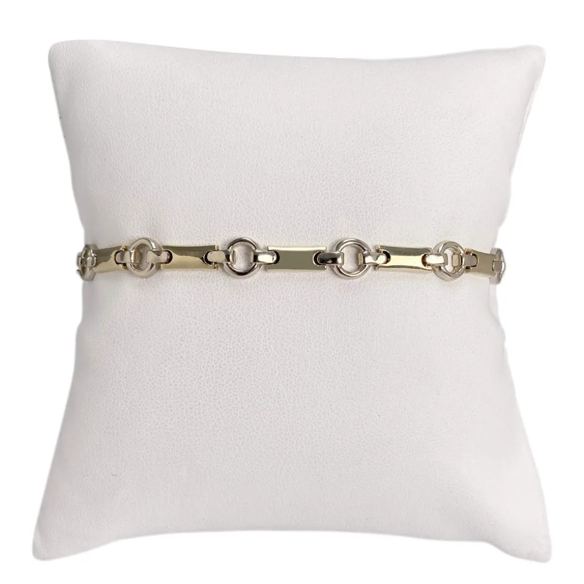 Bracelet d'occasion 2 ors 585 maille fantaisie