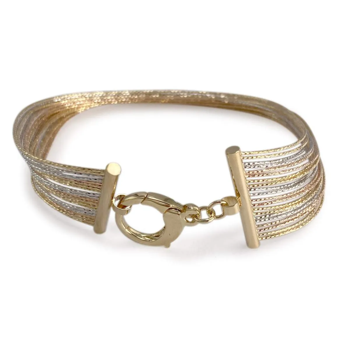 Bracelet d'occasion 3 ors 750 maille fantaisie