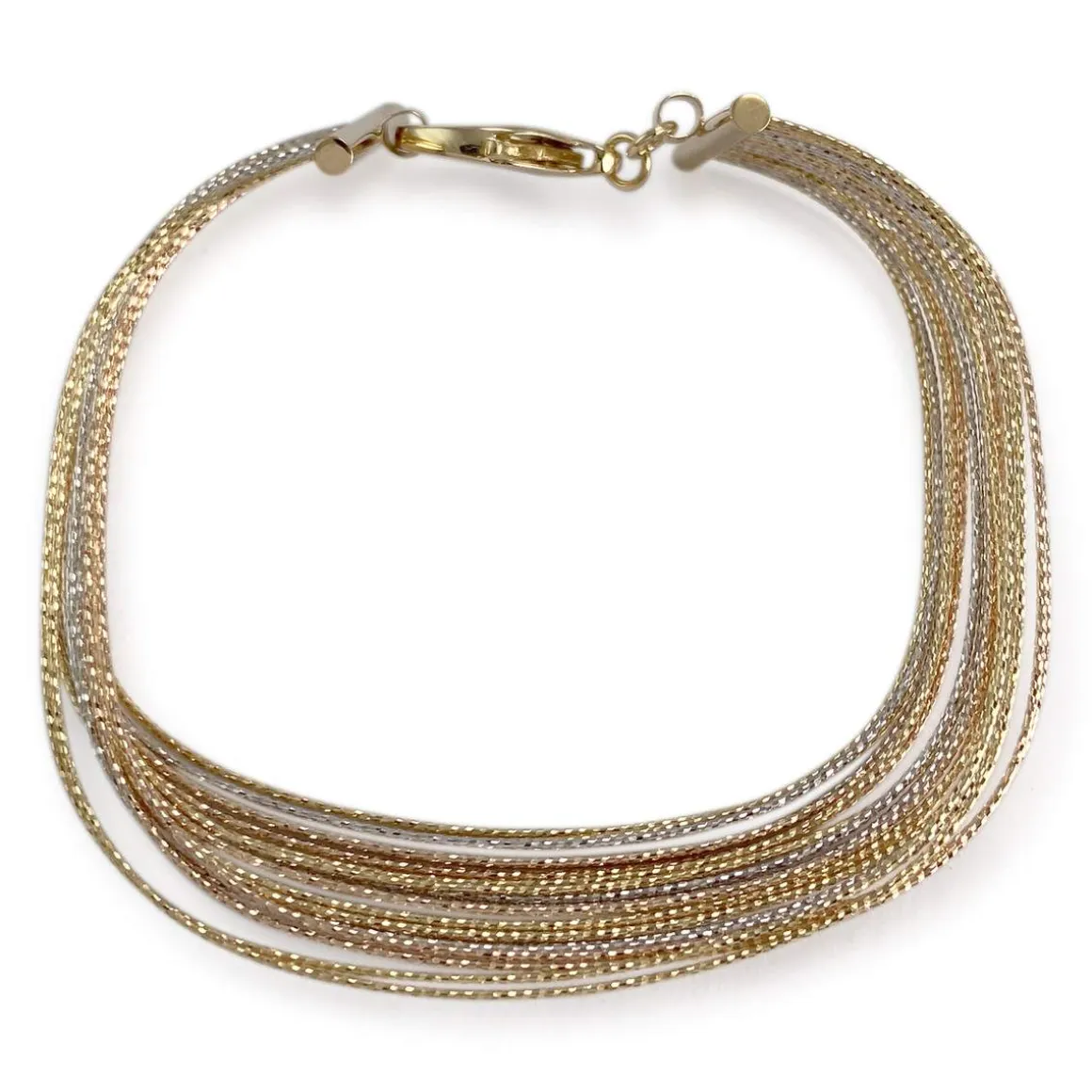 Bracelet d'occasion 3 ors 750 maille fantaisie