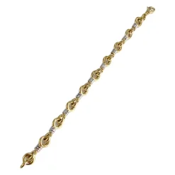 Bracelet d'occasion 2 ors 750 maille fantaisie