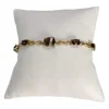 Bracelet d'occasion  or 750 2 tons maille fantaisie diamant et quartz fumé