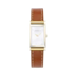 Bracelet HERBELIN Antarès acier doré femme cuir simple caramel