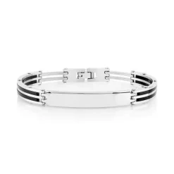 Bracelet identité acier acrylique personnalisable 19 cm