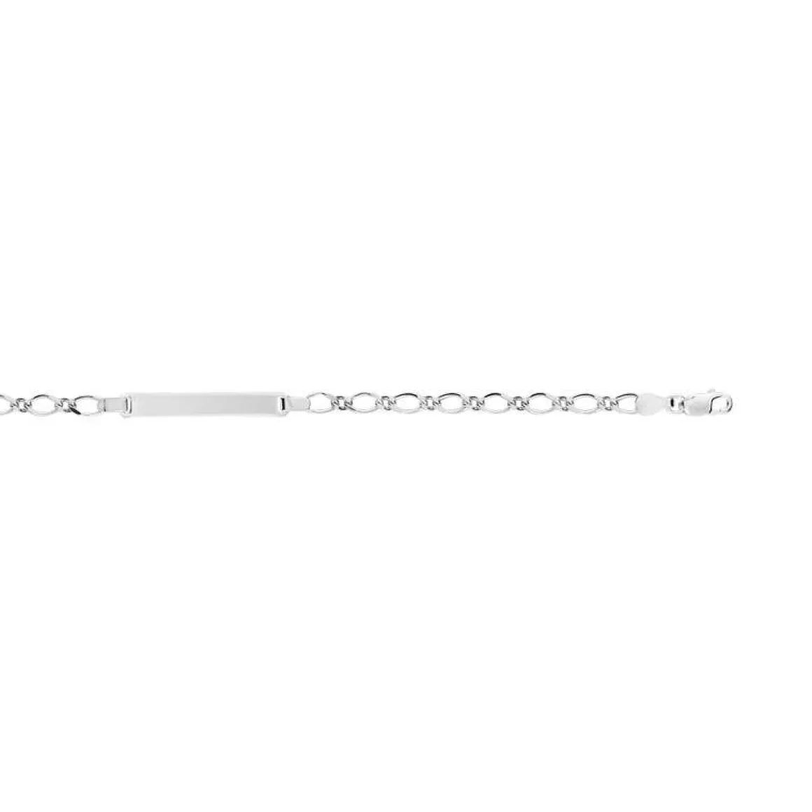 Bracelet identité argent 925 maille cheval personnalisable 18 cm