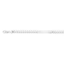 Bracelet identité argent 925 maille gourmette personnalisable 21 cm