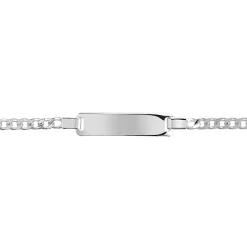 Bracelet identité argent 925 maille gourmette personnalisable 16 cm