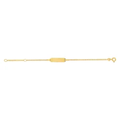 Bracelet identité or 375 jaune maille marine personnalisable 13 cm