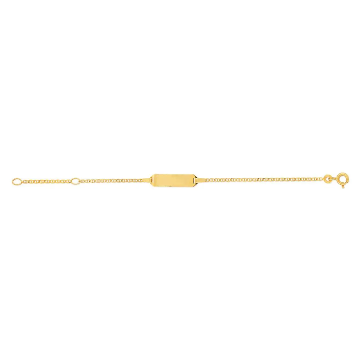 Bracelet identité or 375 jaune maille marine personnalisable 13 cm