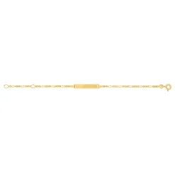 Bracelet identité or jaune 375 maille cheval personnalisable 13 cm