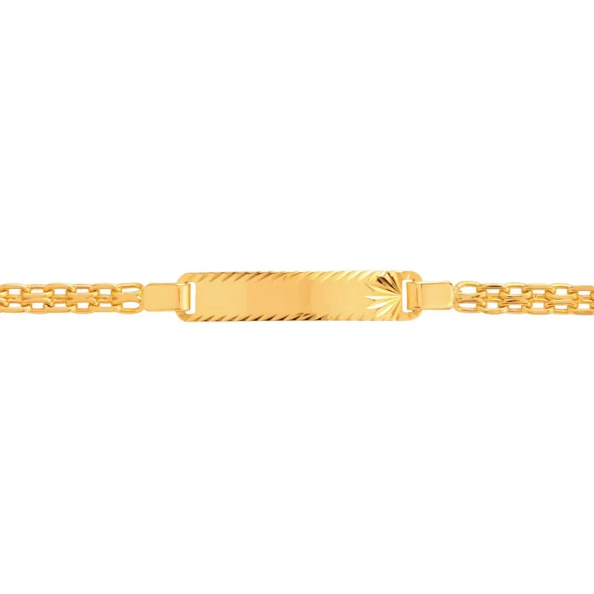Bracelet identité or 750 jaune personnalisable 14 cm