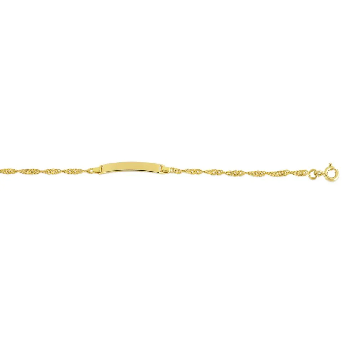 Bracelet identité or 375 jaune personnalisable maille torsadée 14 cm