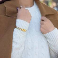 Bracelet jonc acier jaune