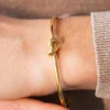 Bracelet jonc acier jaune